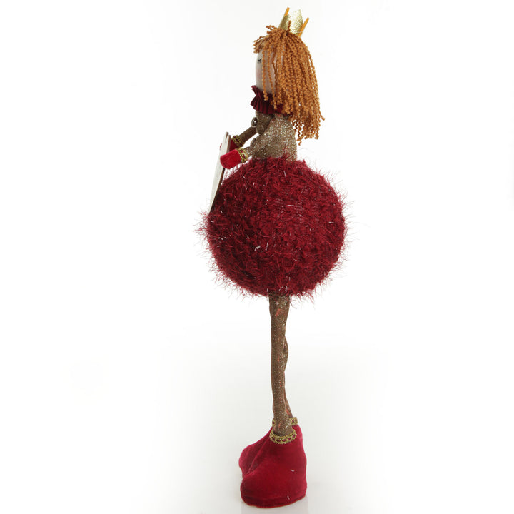 Standing Burgundy Angel with Crown 