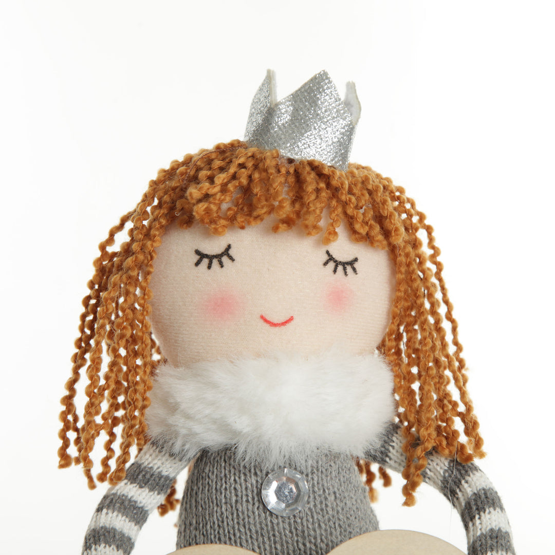 Standing Grey Angel with Crown