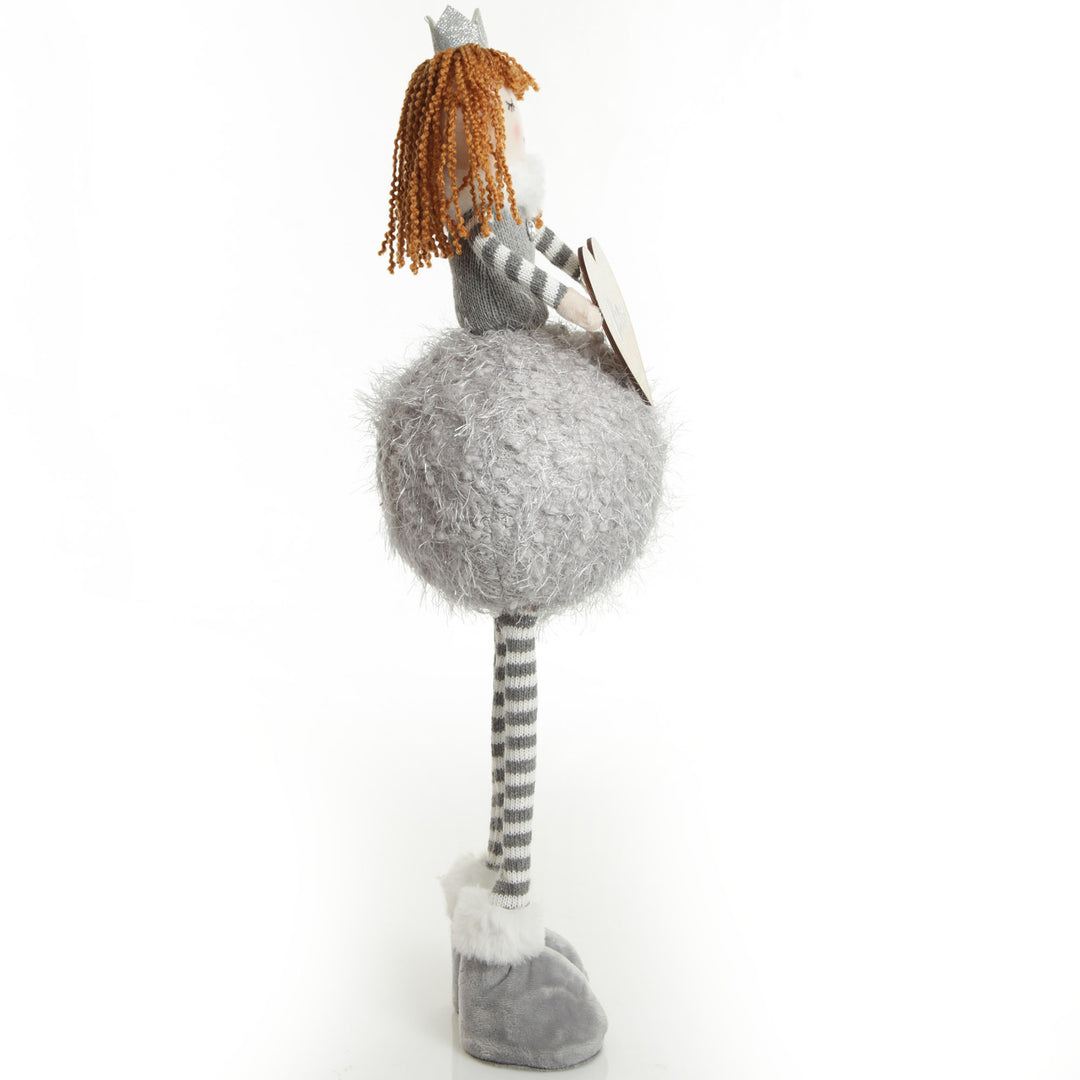 Standing Grey Angel with Crown