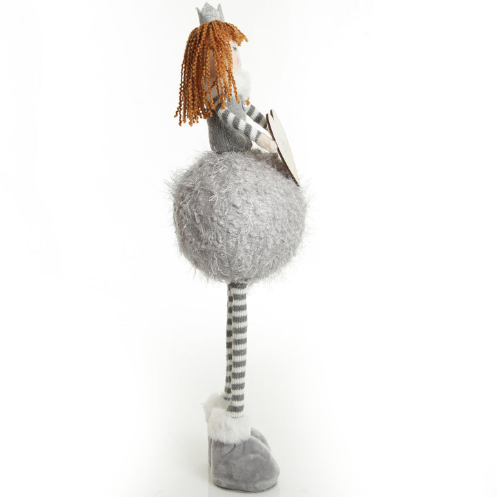 Standing Grey Angel with Crown