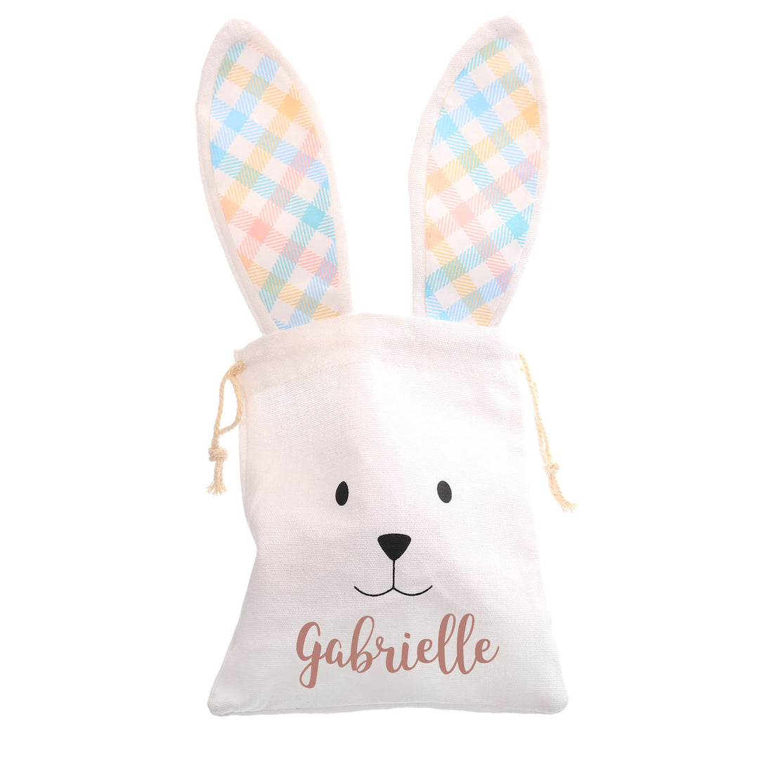 Personalised Striped Ears Canvas Easter Gift Bag