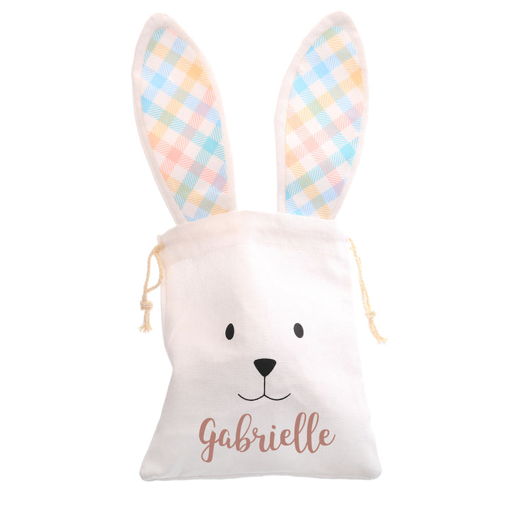 Personalised Striped Ears Canvas Easter Gift Bag