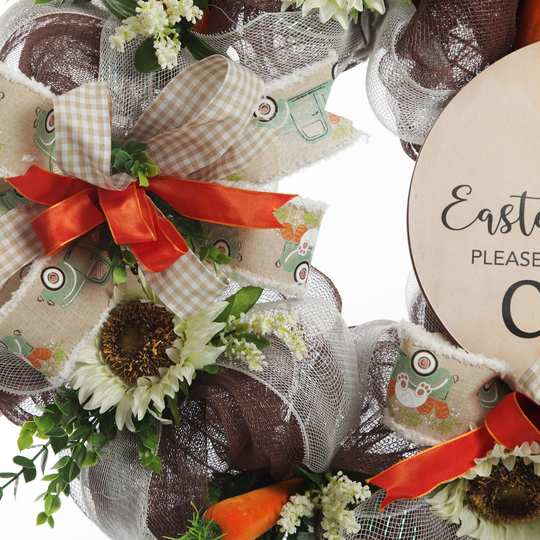 Personalised Sunflower and Carrots Easter Wreath