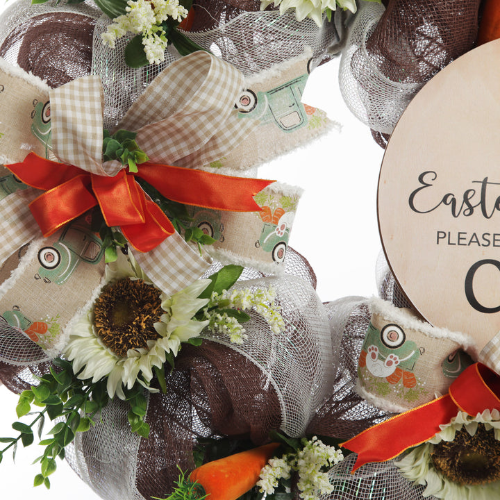 Personalised Sunflower and Carrots Easter Wreath