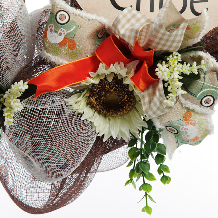 Personalised Sunflower and Carrots Easter Wreath