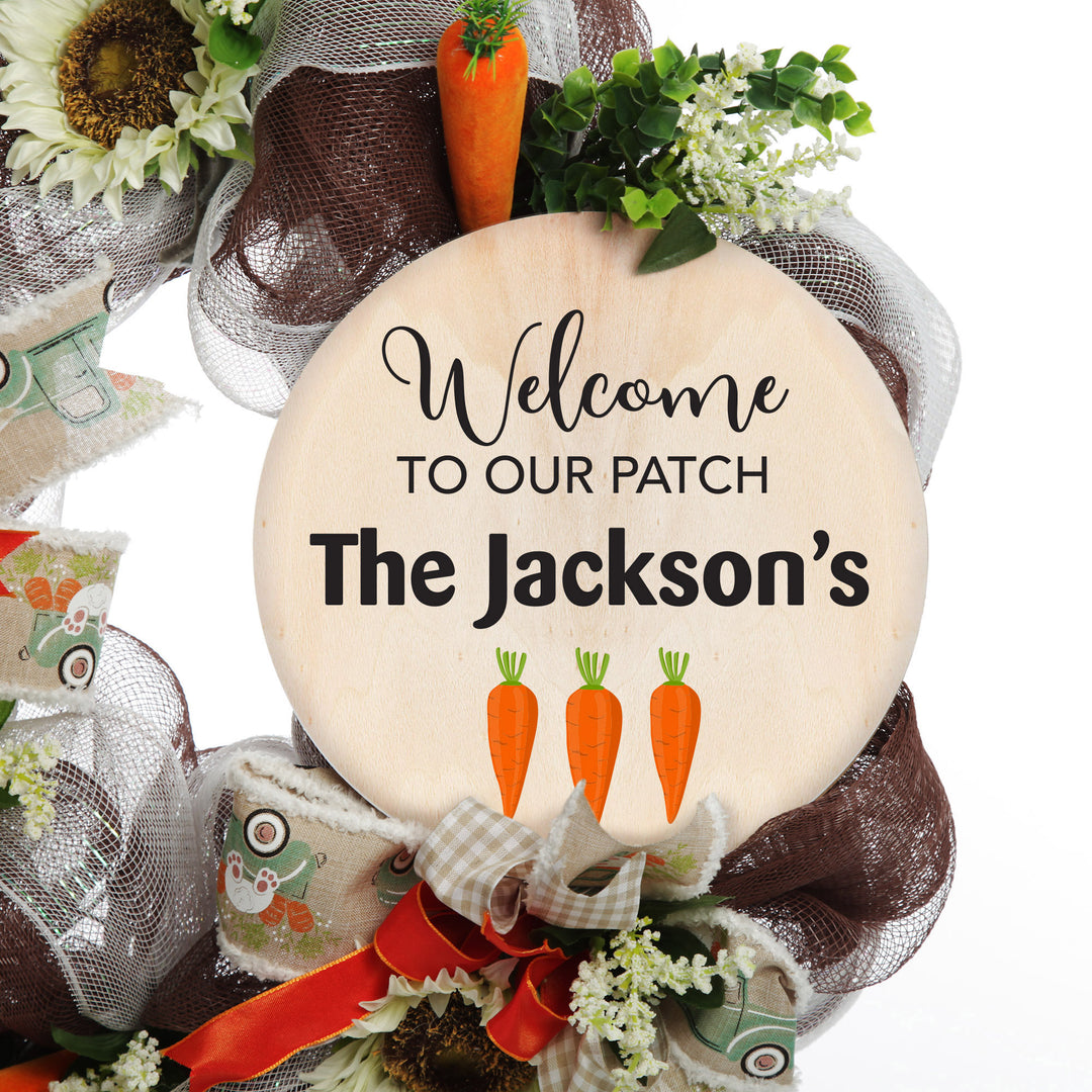 Personalised Sunflower and Carrots Easter Wreath