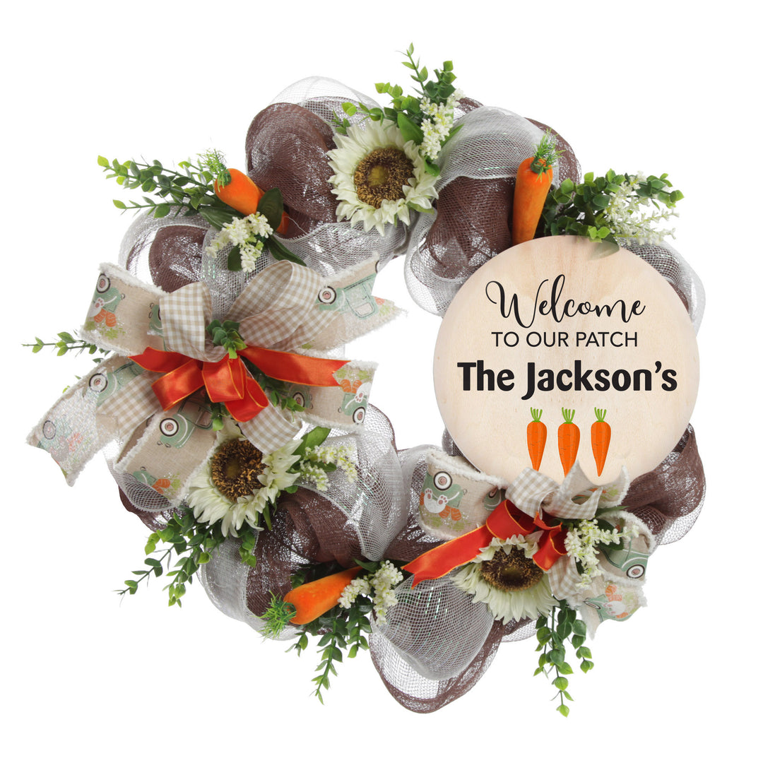 Personalised Sunflower and Carrots Easter Wreath - &