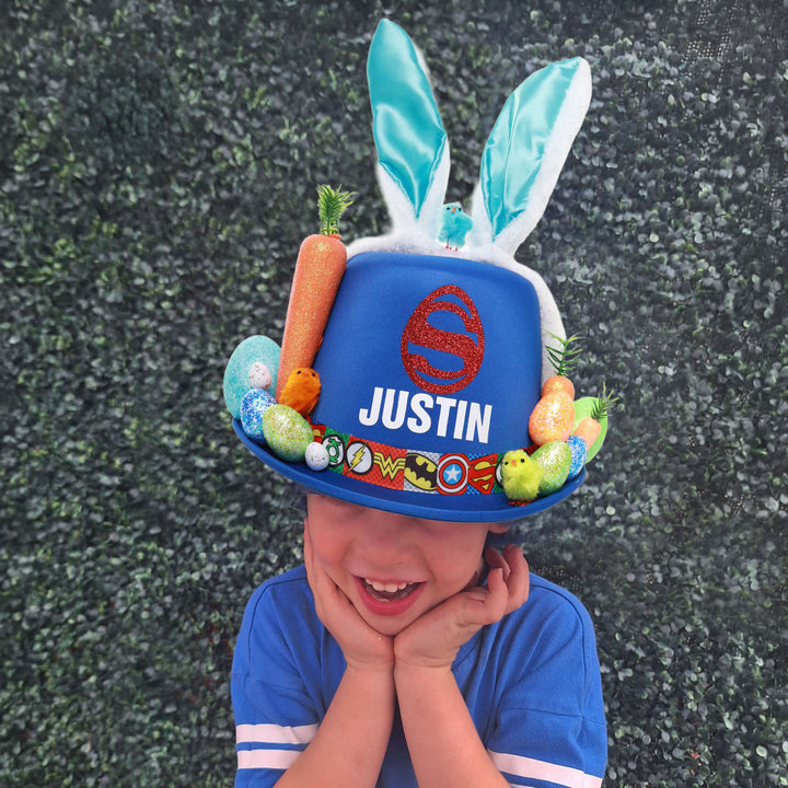 Handcrafted SuperMan hero Easter Hat