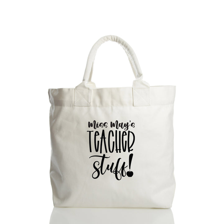 Personalised Teacher Stuff Canvas Deck Bag
