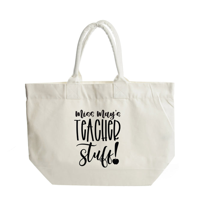 Personalised Teacher Stuff Canvas Deck Bag