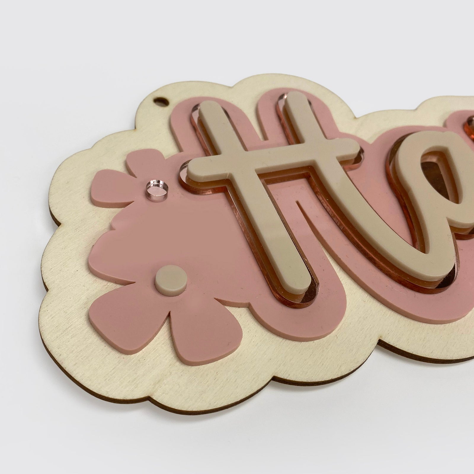 Personalised Timber Triple Acrylic Layered Name Plaque 