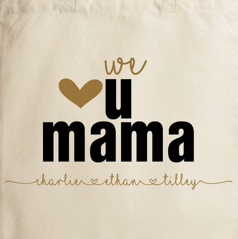 Personalised We Love You Mama Calico Tote Bag