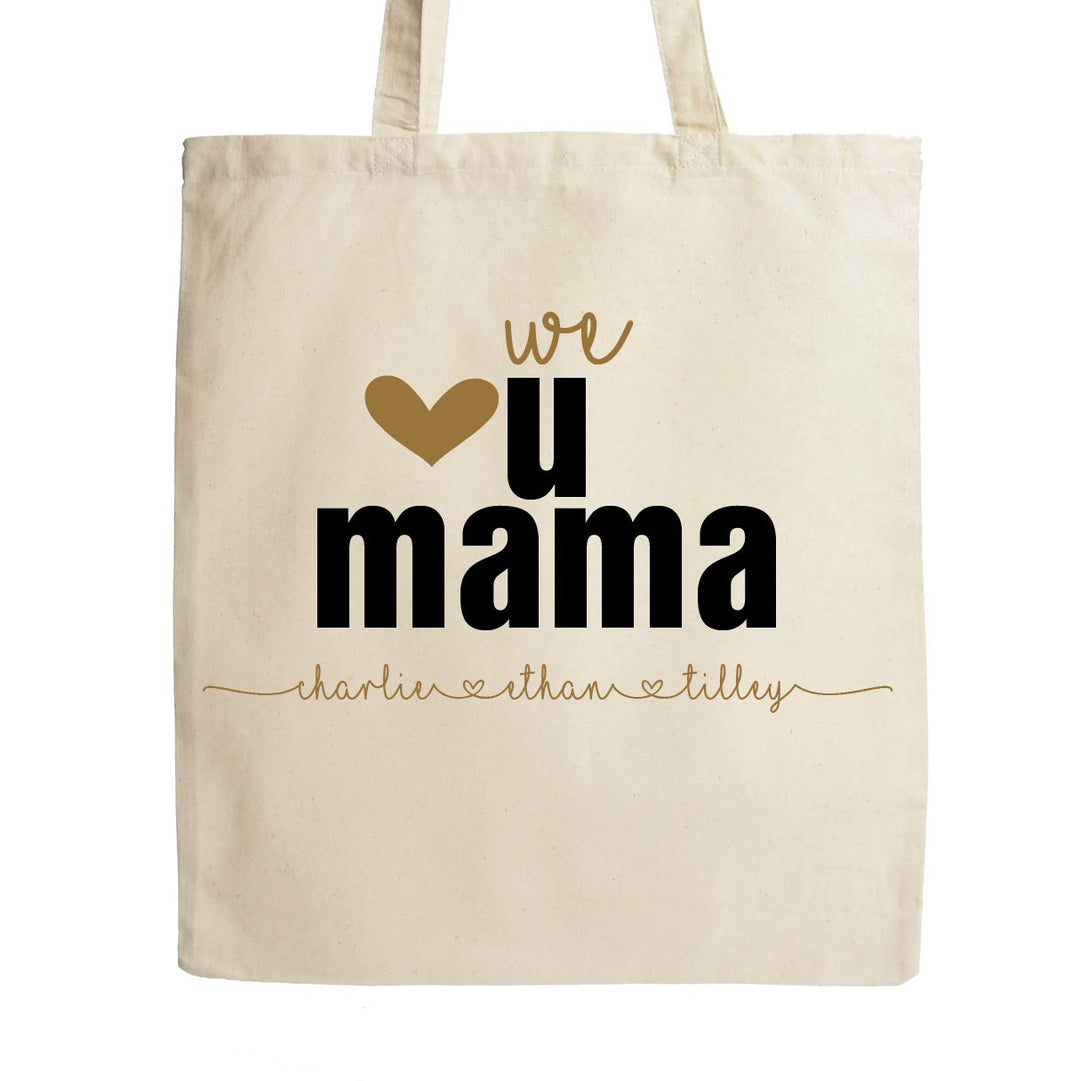 Personalised We Love You Mama Calico Tote Bag
