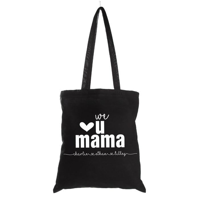 Personalised We Love You Mama Calico Tote Bag - Black