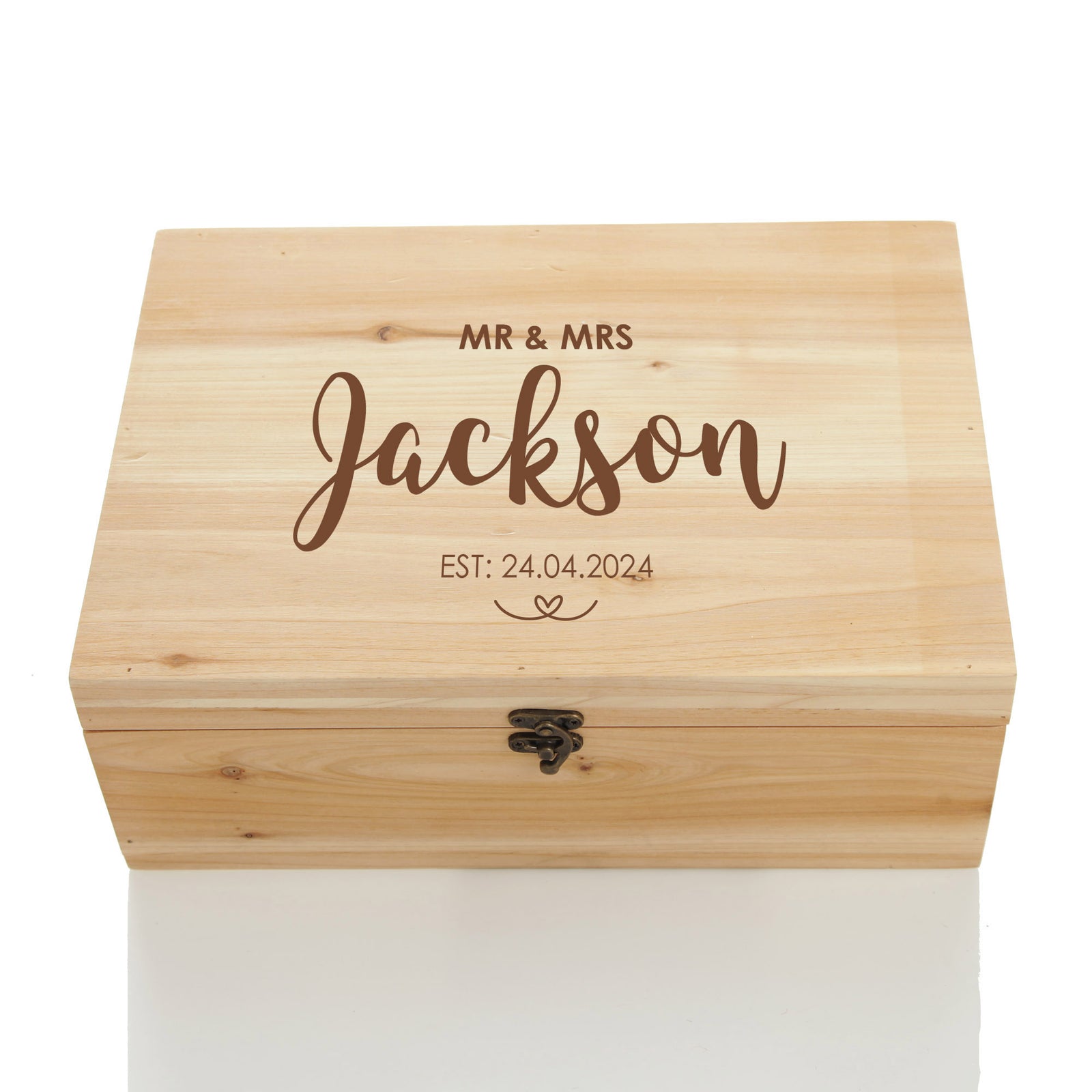 Personalised Cupid Wedding Wishing Well Natural Keepsake Box
