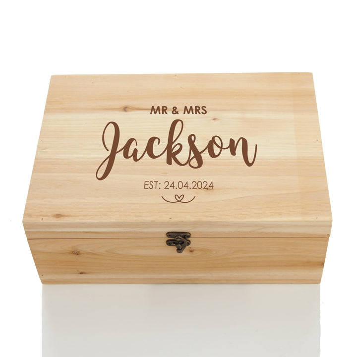 Personalised Cupid Wedding Wishing Well Natural Keepsake Box