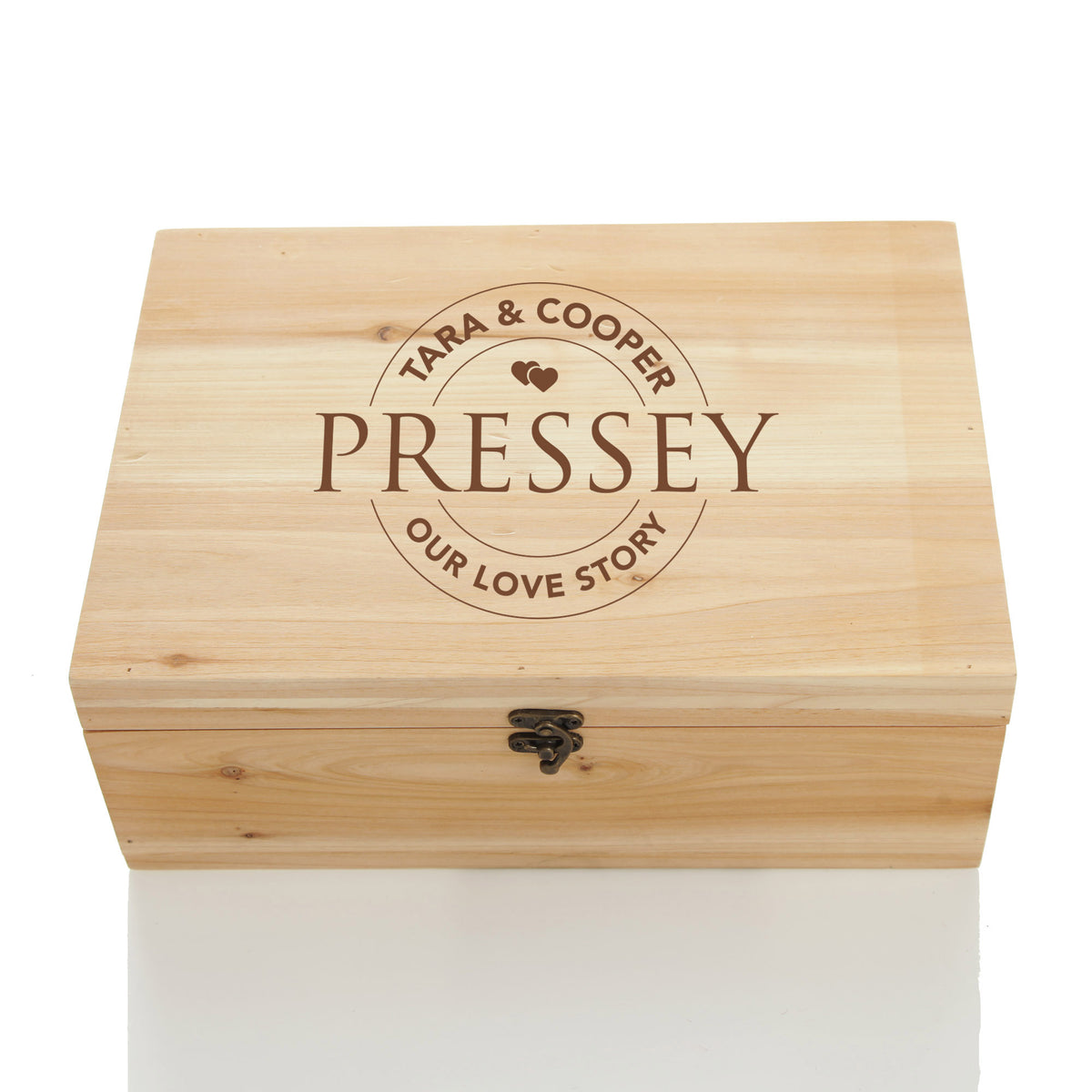 Personalised Our Love Story Wedding Wishing Well Natural Keepsake Box