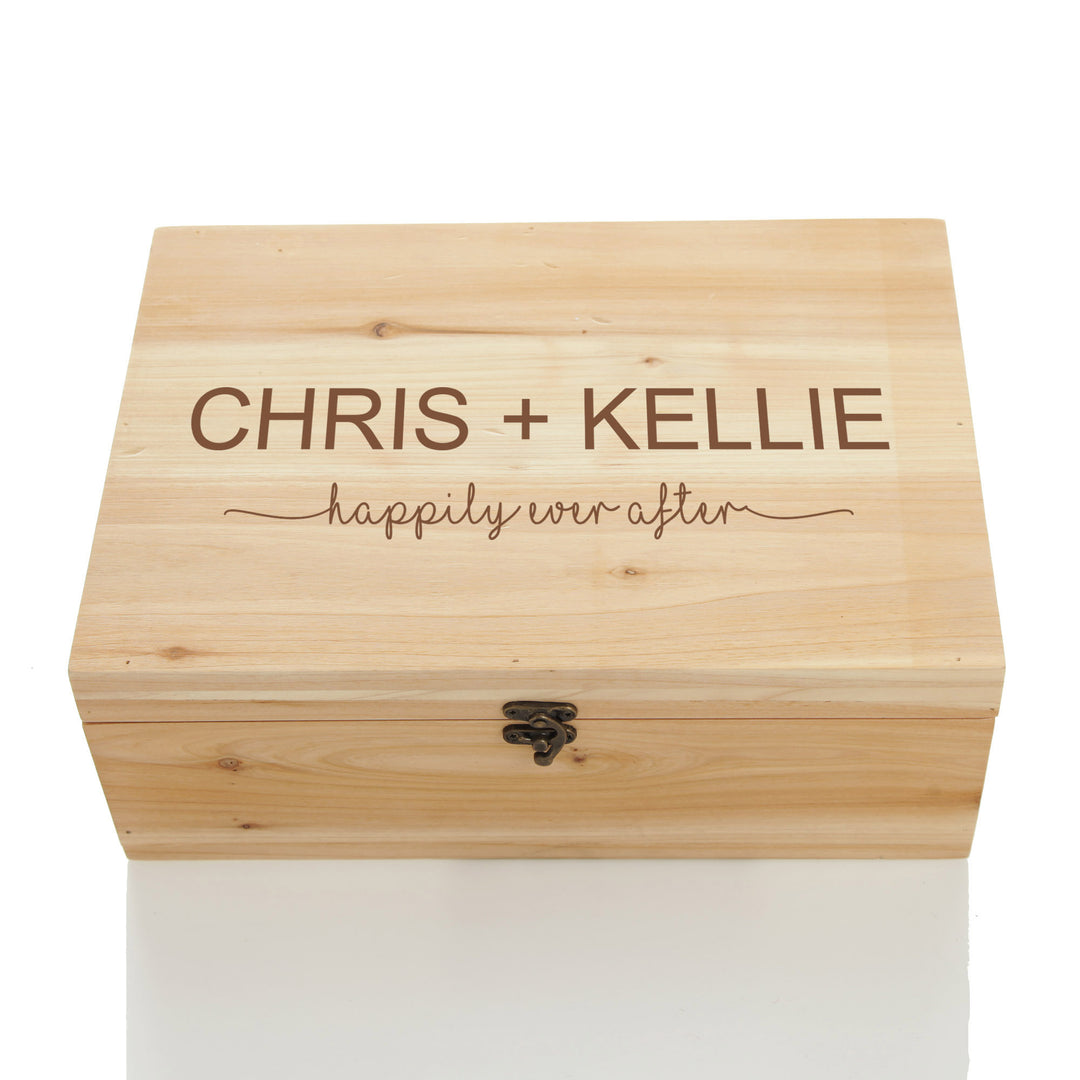 Personalised Sweetheart Wedding Wishing Well Natural Keepsake Box
