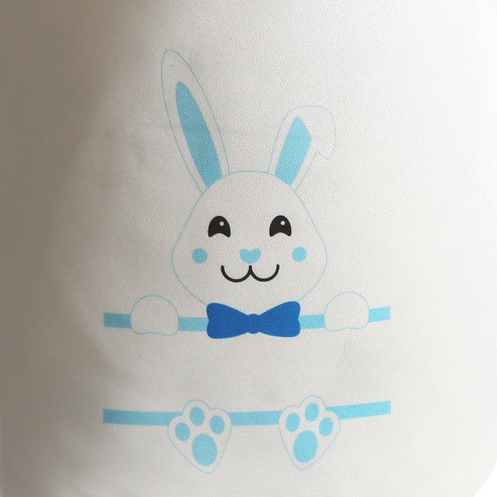 Personalised White Canvas Easter Bucket Bag with Blue Bunny