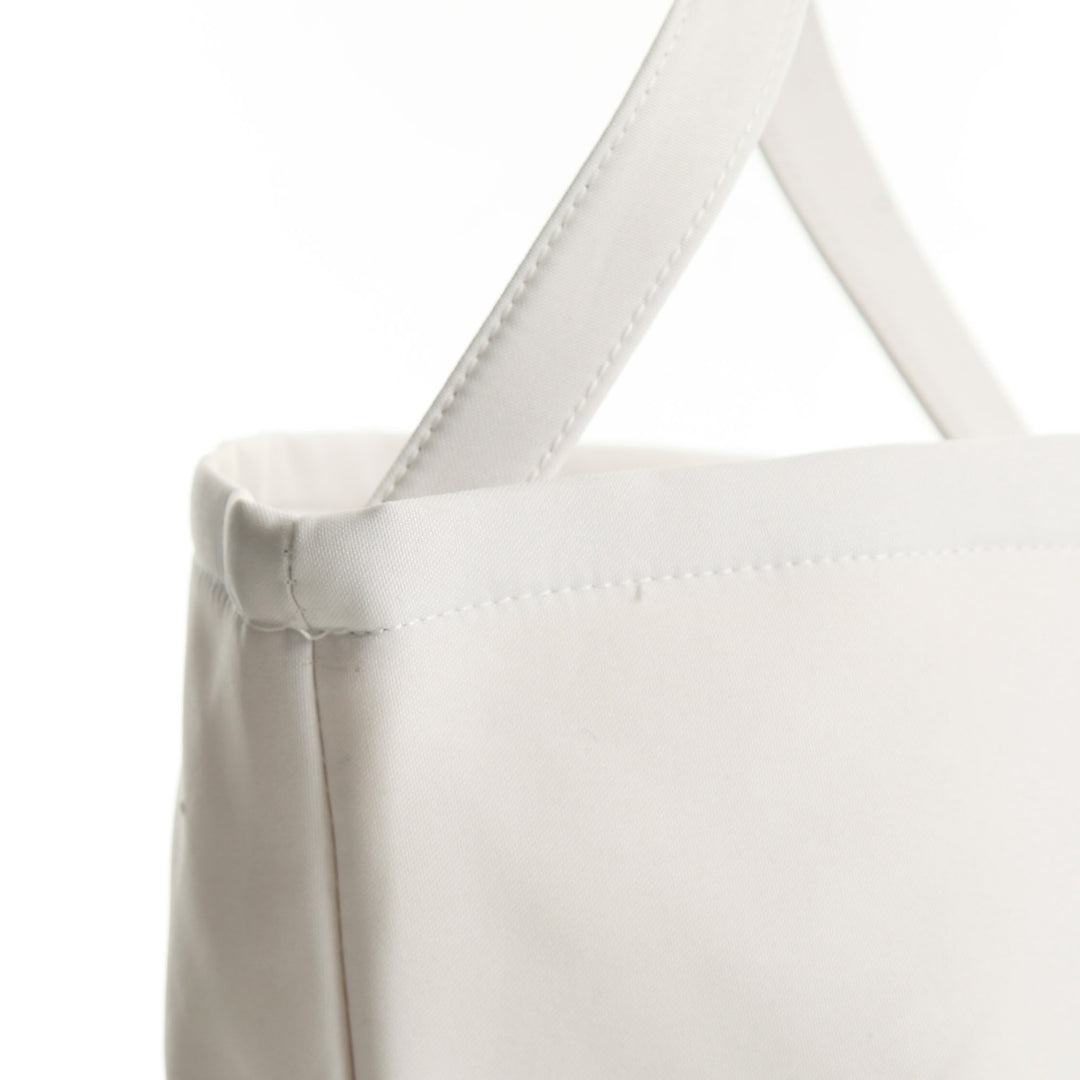 Personalised White Canvas Easter Bucket Bag with Blue Bunny