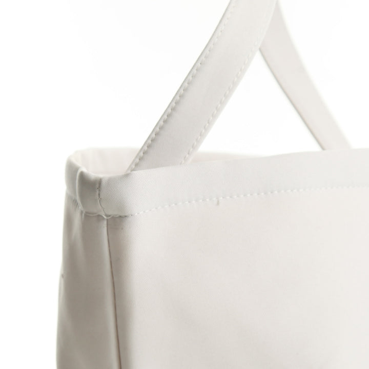 Personalised White Canvas Easter Bucket Bag with Blue Bunny