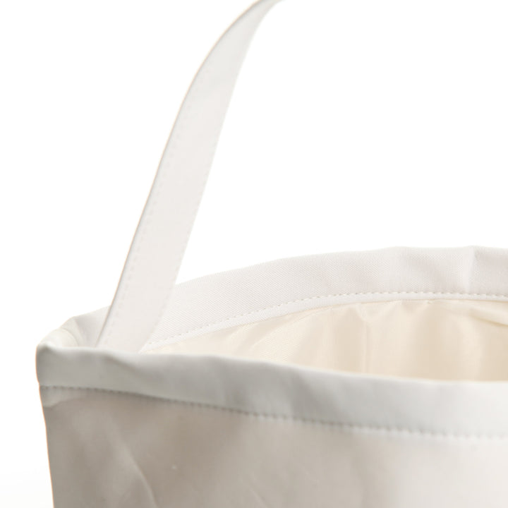 Personalised White Canvas Easter Bucket Bag with Pink Bunny