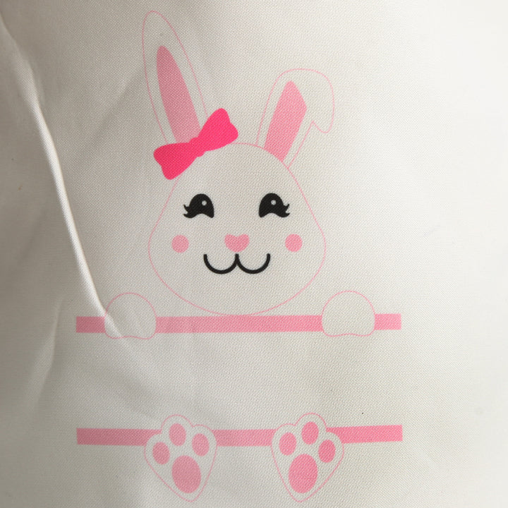Personalised White Canvas Easter Bucket Bag with Pink Bunny
