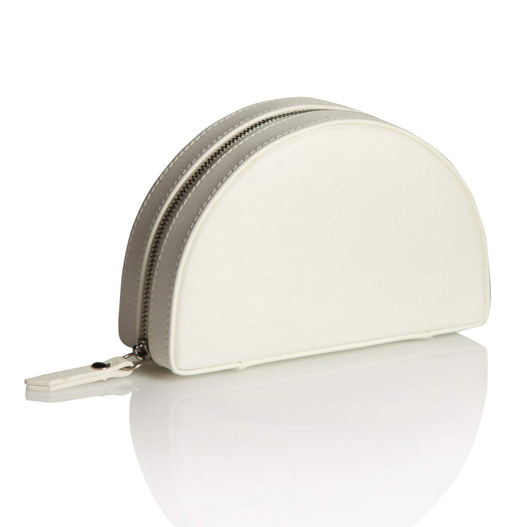 Personalised White Curved Travel Jewellery Case
