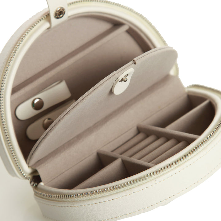 Personalised White Curved Travel Jewellery Case
