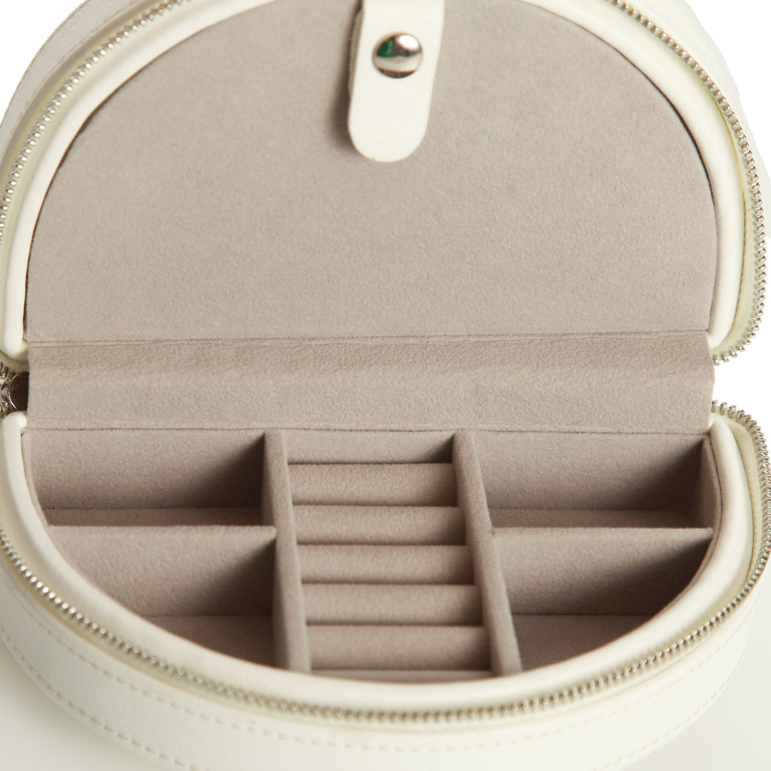 Personalised White Curved Travel Jewellery Case