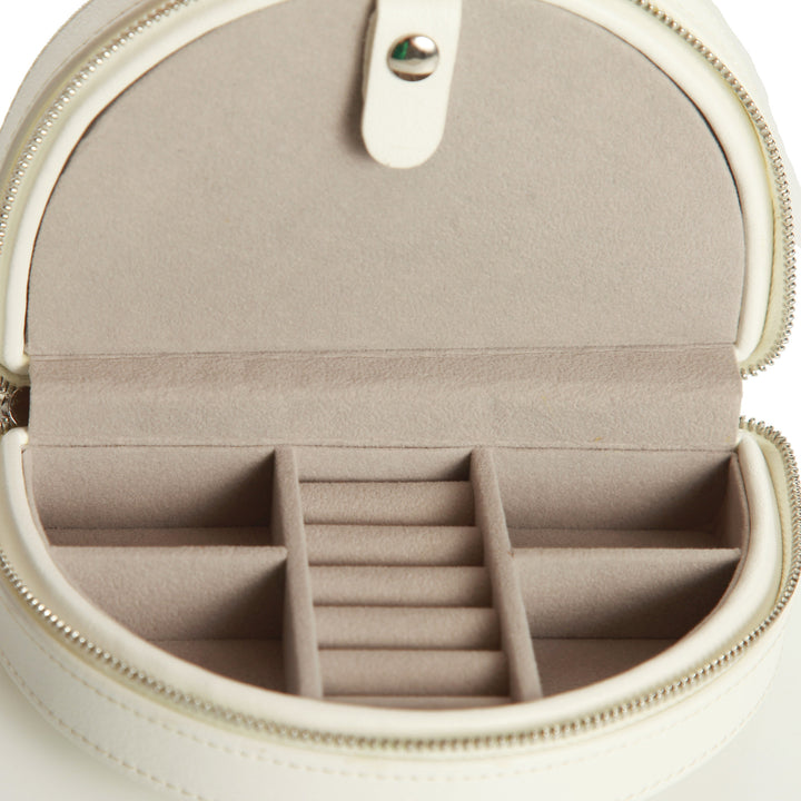 Personalised White Curved Travel Jewellery Case