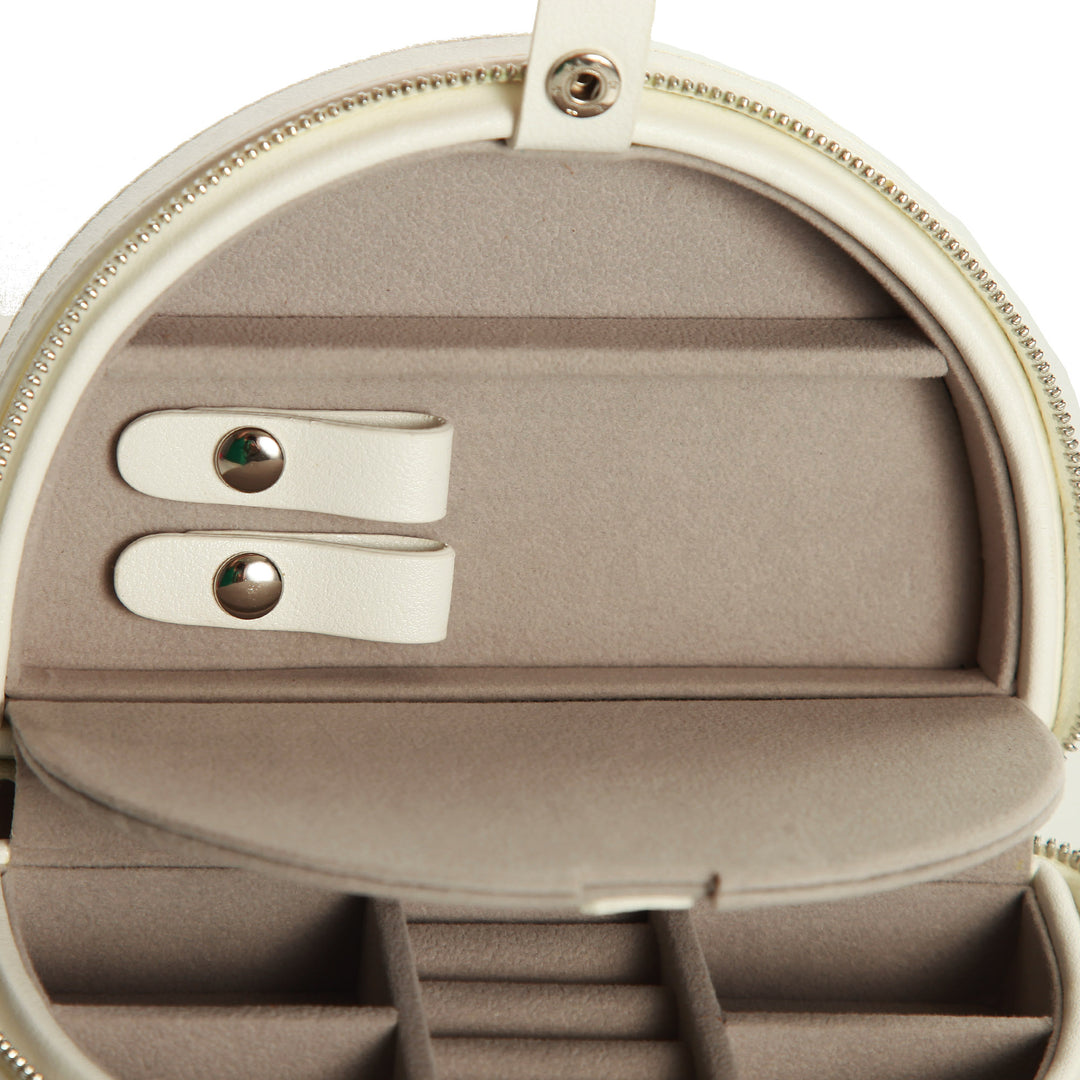 Personalised White Curved Travel Jewellery Case
