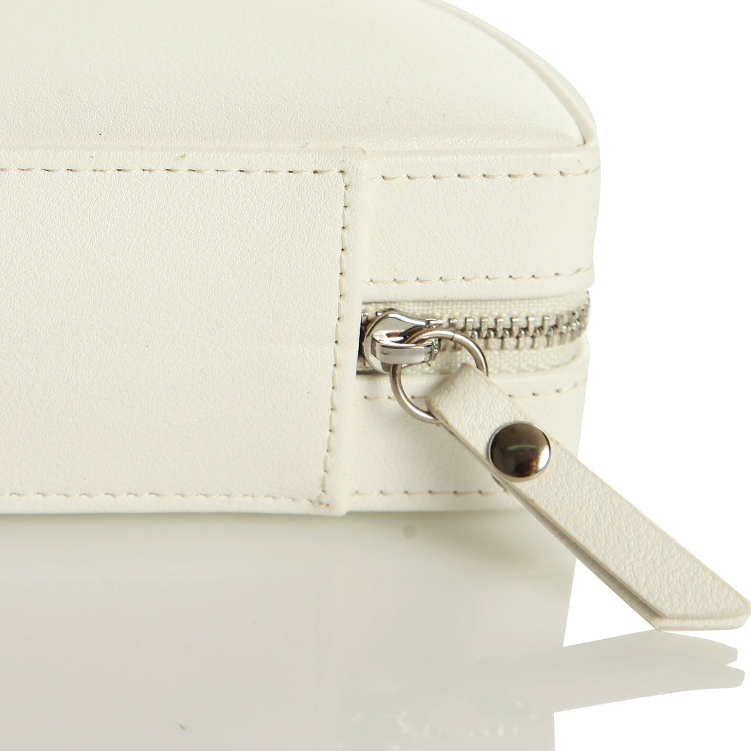 Personalised White Curved Travel Jewellery Case