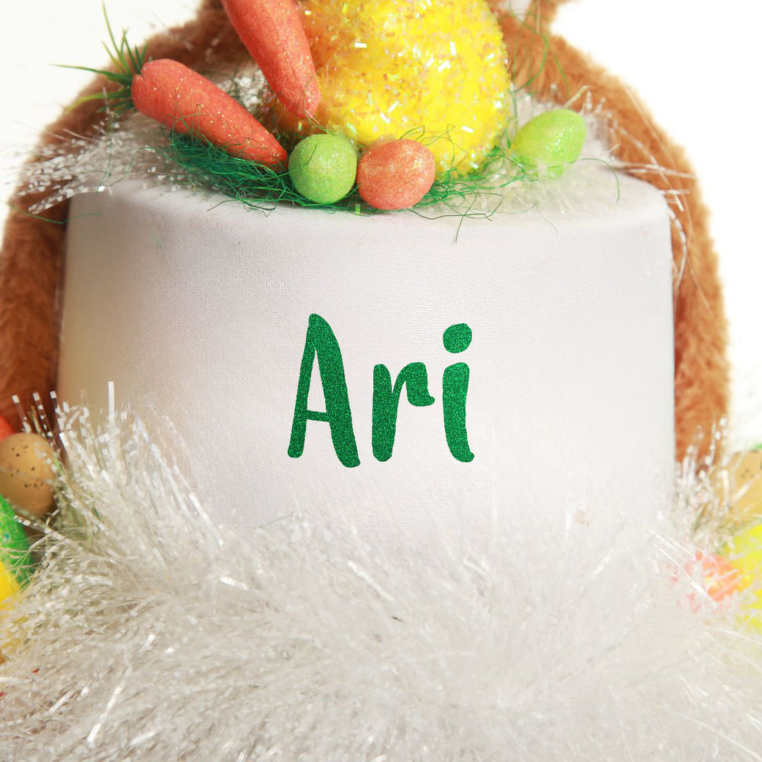 Personalised White Easter Bunny Top Hat