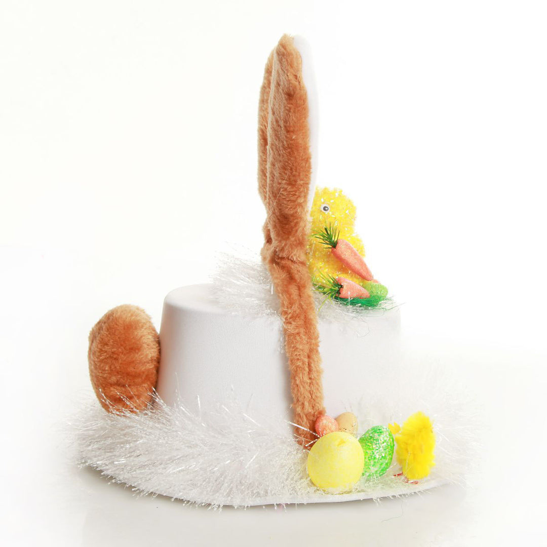Personalised White Easter Bunny Top Hat
