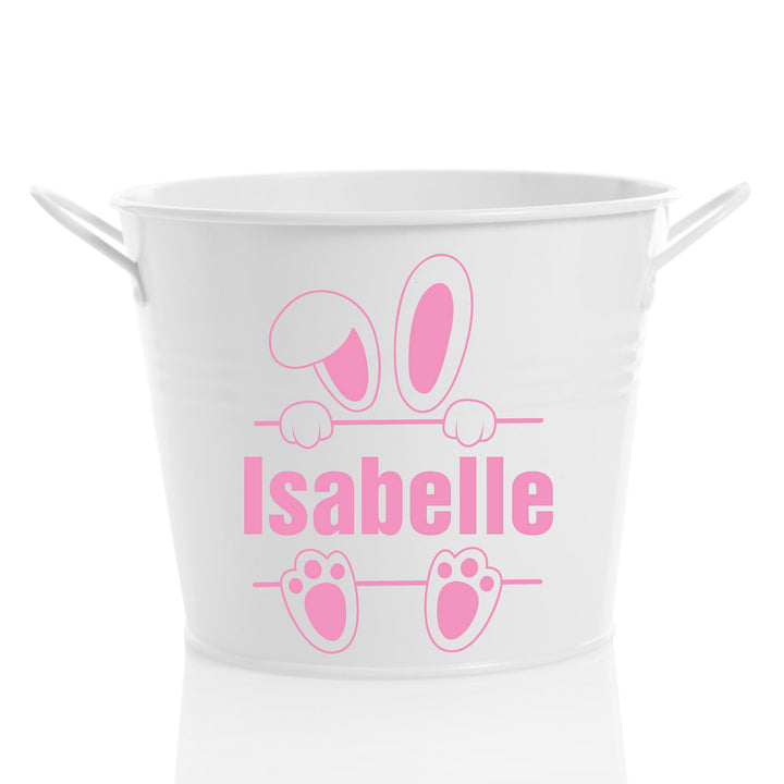 Personalised Easter Hamper Bucket - Hiding Bunny