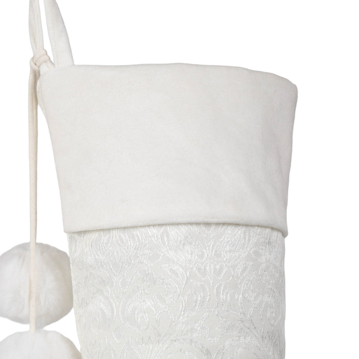 Personalised White Jacquard Christmas Stocking