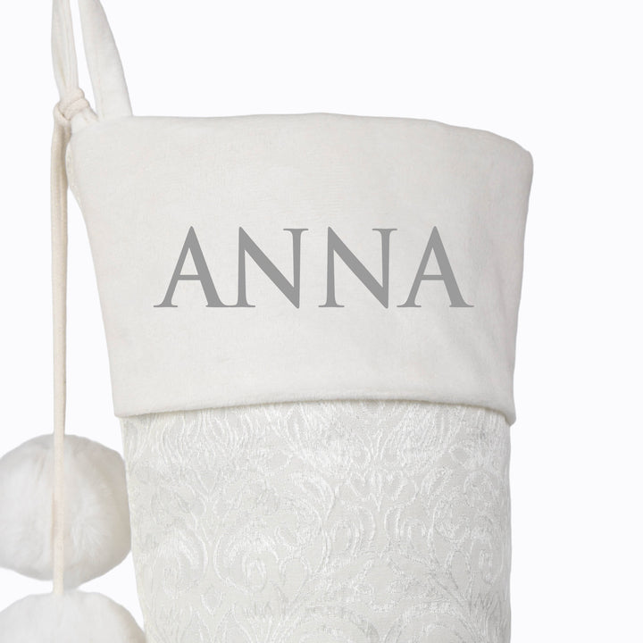 Personalised White Jacquard Christmas Stocking