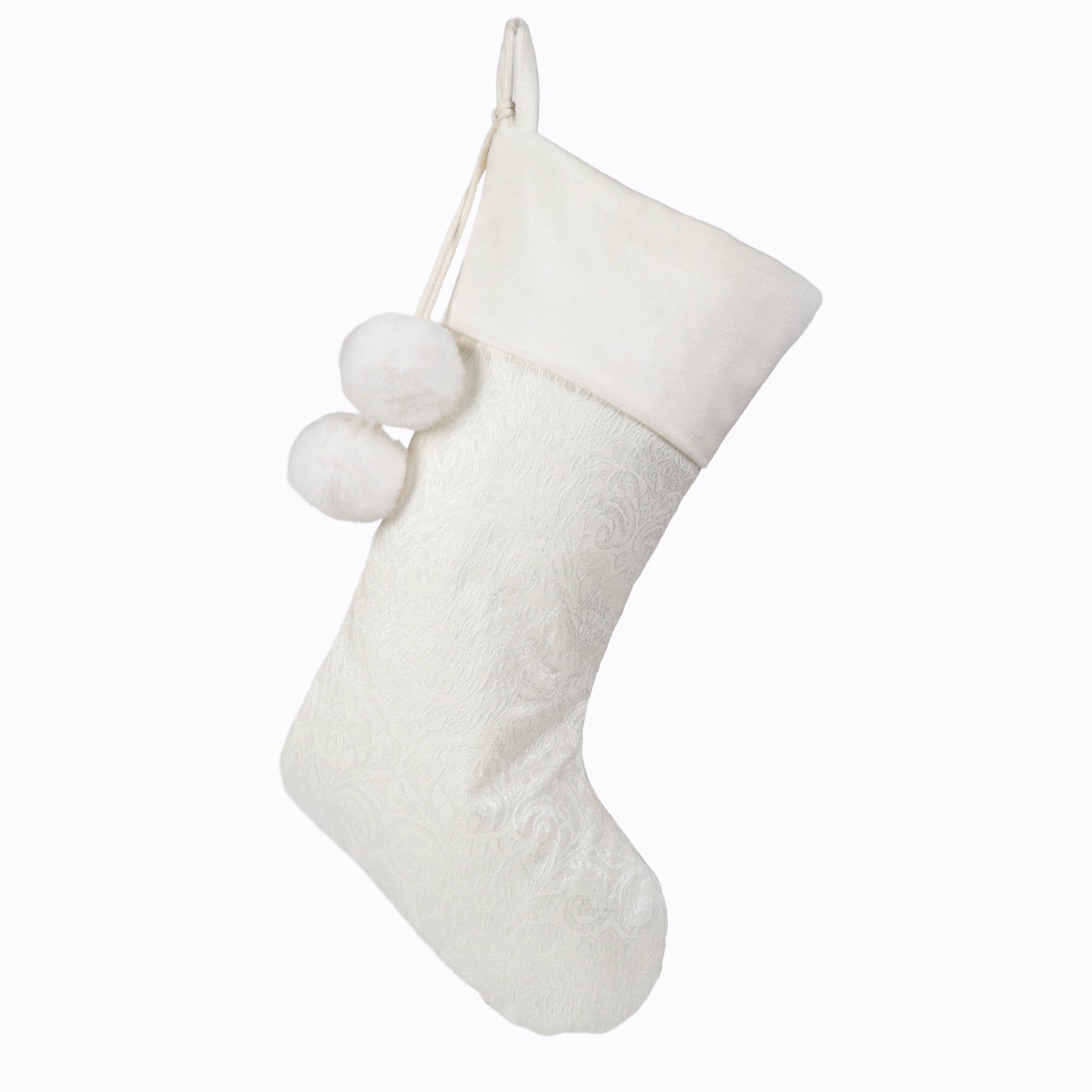 Personalised White Jacquard Christmas Stocking