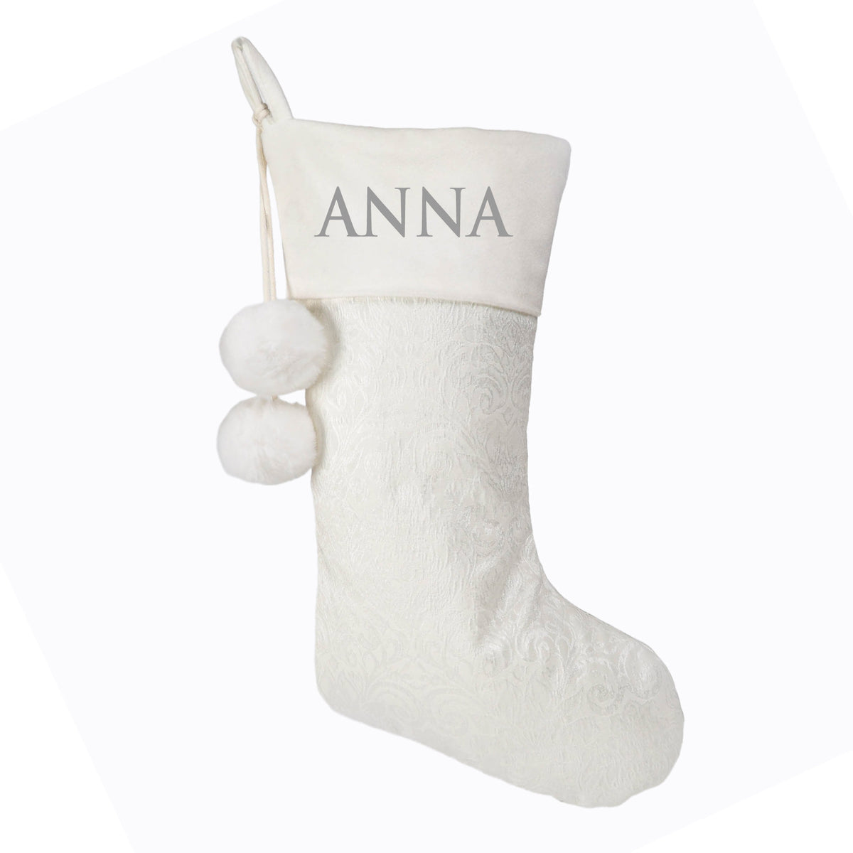Personalised White Jacquard Christmas Stocking
