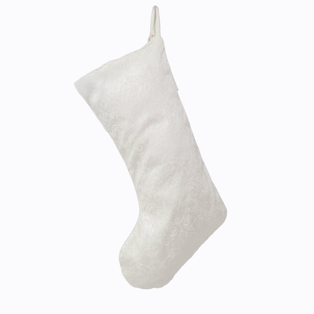Personalised White Jacquard Christmas Stocking