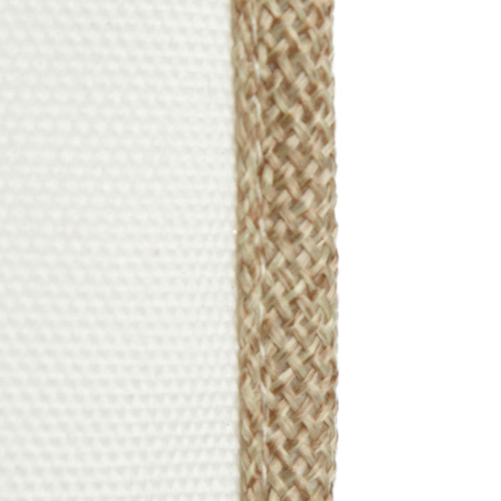 Personalised White Linen Santa Sack Tag with Burlap Piping - Detail