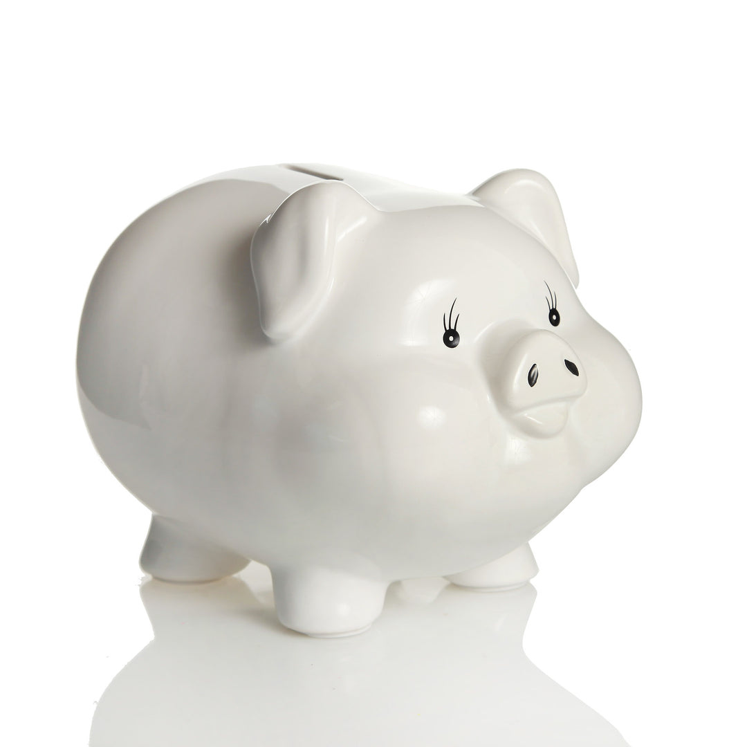 Personalised White Piggy Bank