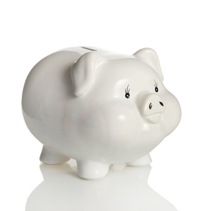 Personalised White Piggy Bank