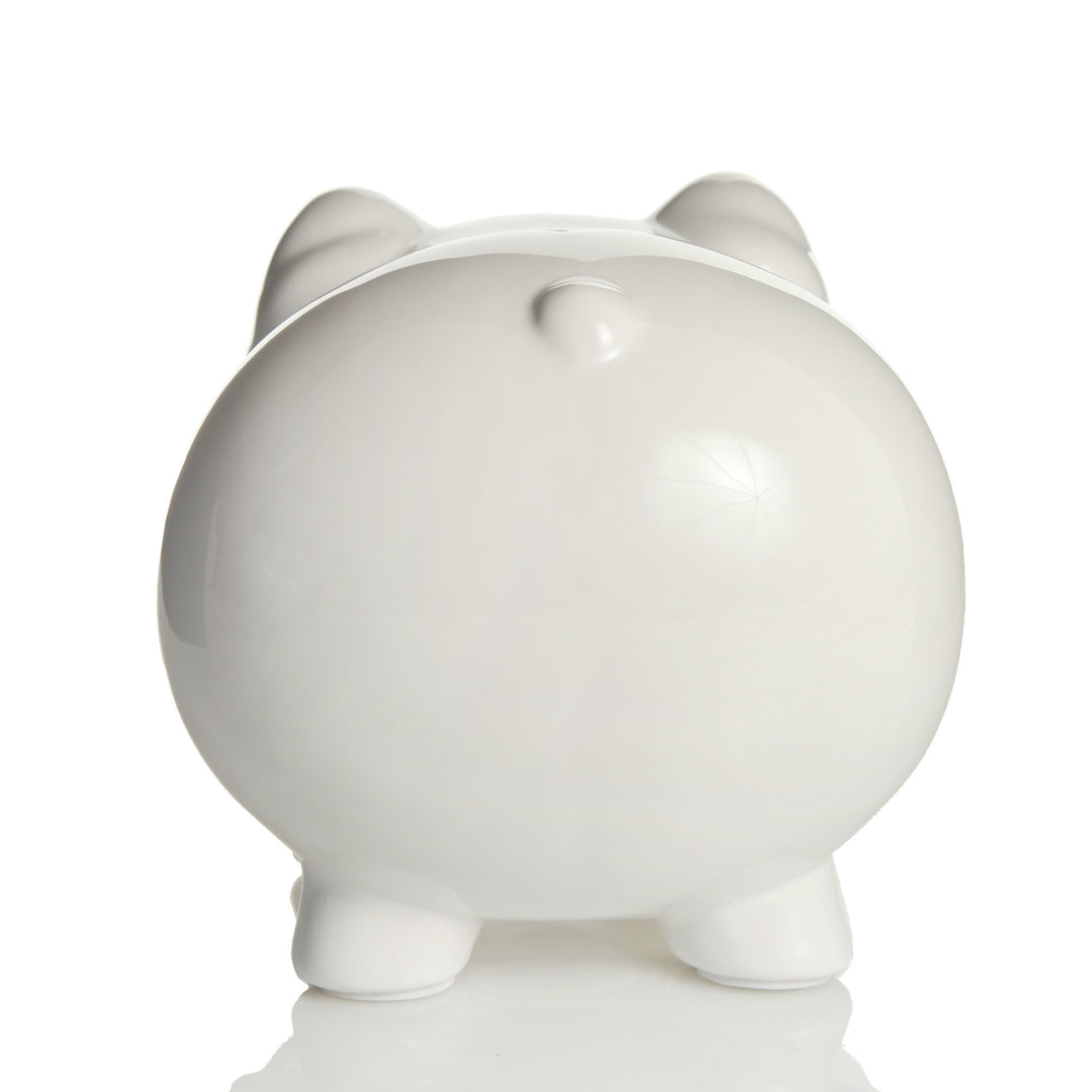 Personalised White Piggy Bank