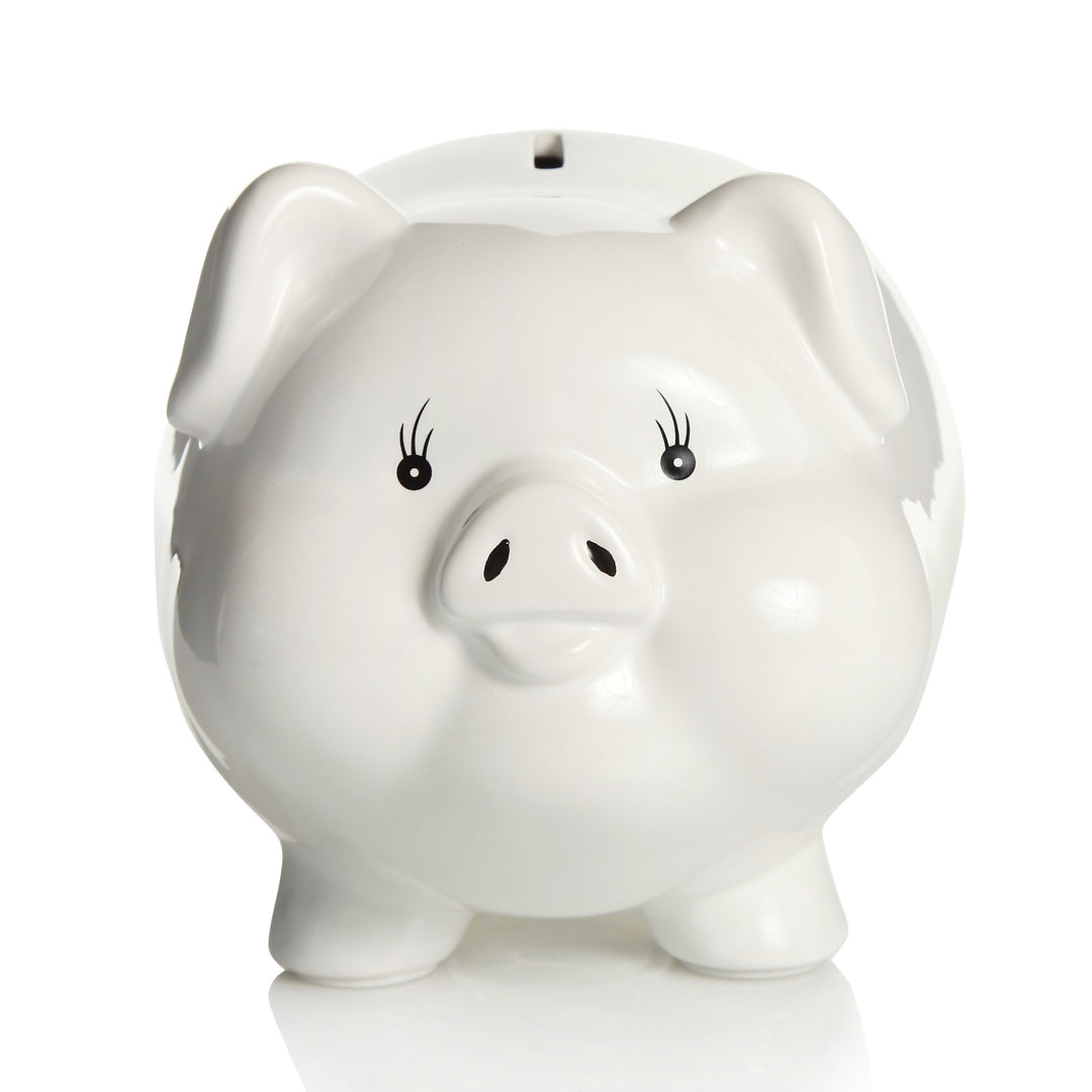 Personalised White Piggy Bank
