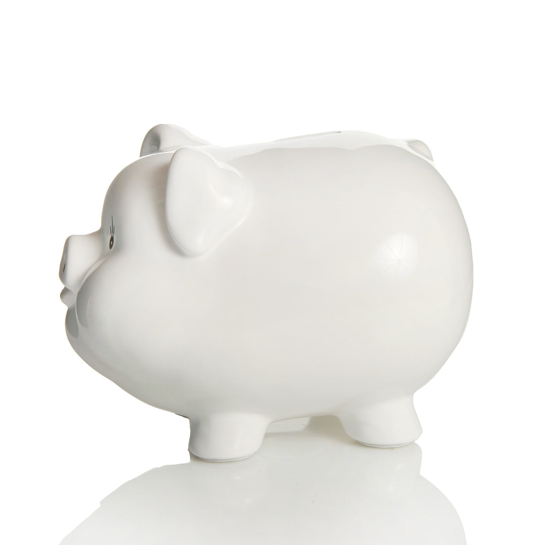 Personalised White Piggy Bank