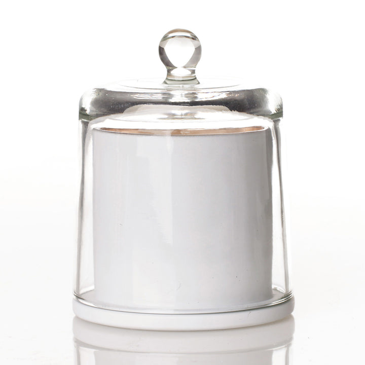 Personalised White Soy Candle with Glass Cloche