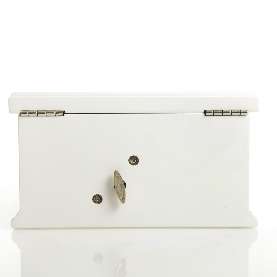 Personalised White Timber Ballerina Jewellery Music Box 