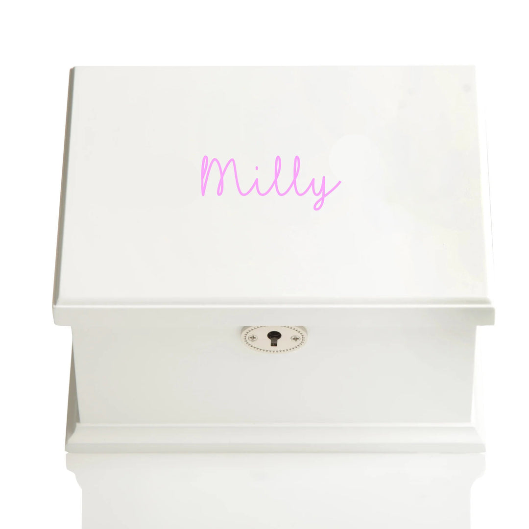 Personalised White Timber Ballerina Jewellery Music Box